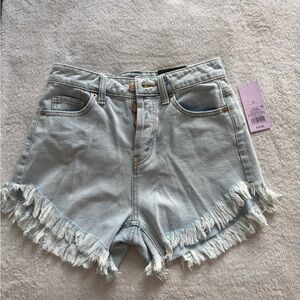 Wild Fable Light Blue Frayed Jean Shorts